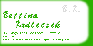 bettina kadlecsik business card